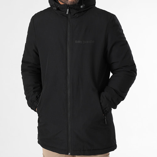 Parka Capuche Logo Noir Noir