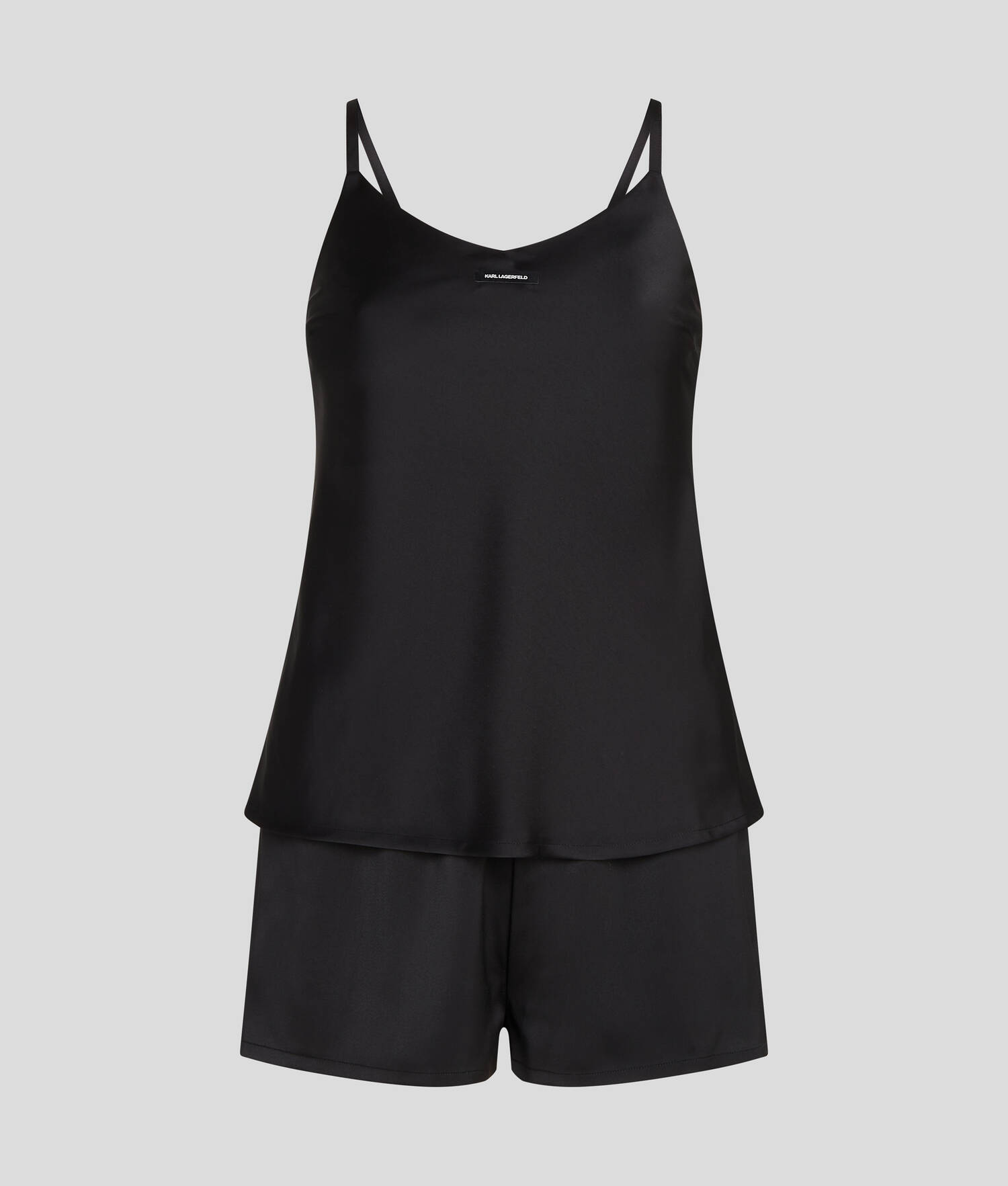 ENSEMBLE PYJAMA EN SATIN AVEC LOGO KARL - Noir