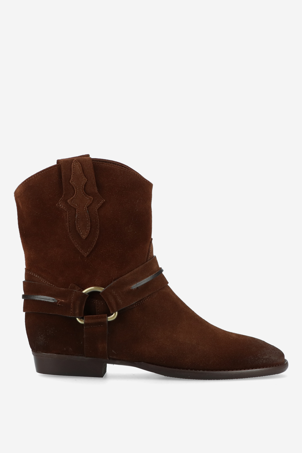 Buckled suede boots