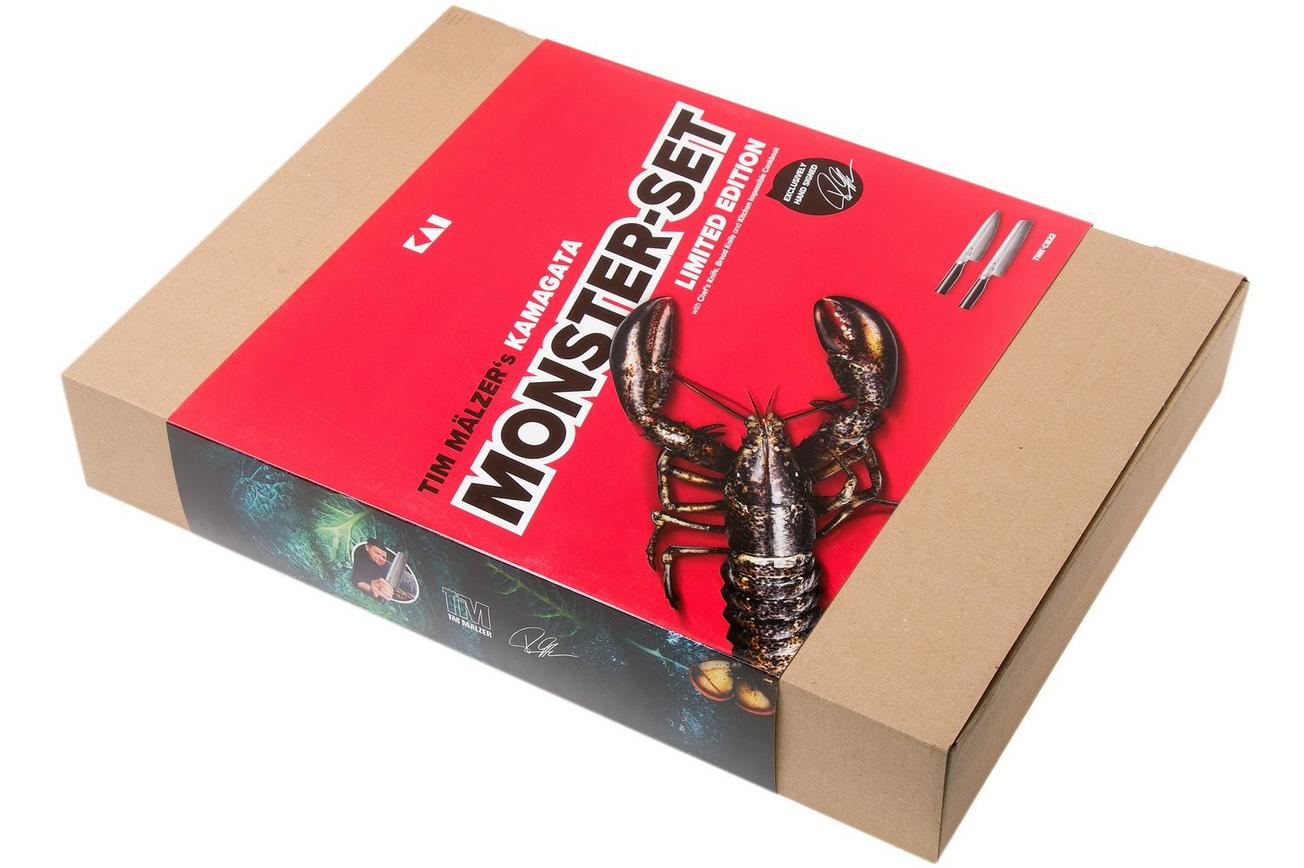 Kai Tim Malzer Kamagata Monster Set TMK-CB22, 2-delige messenset koksmes en broodmes   kookboek