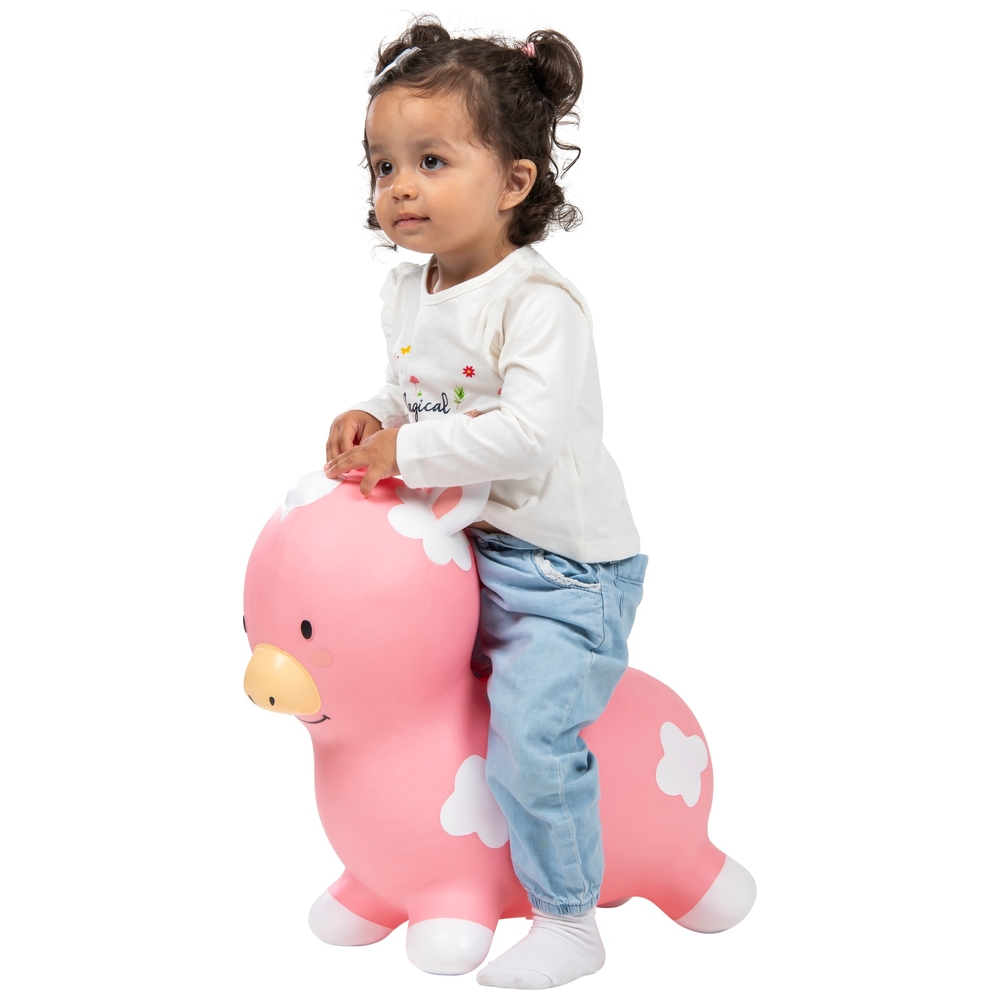 Aufblasbare Kuhhüpfer von Big Steps Play, rosa