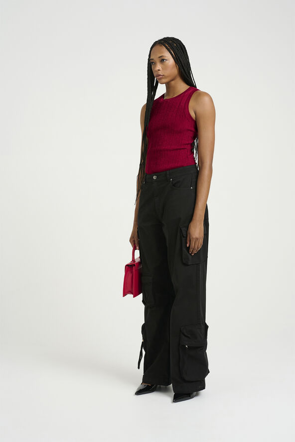 Gestuz SilviGZ rib sl top Feisty red metallic