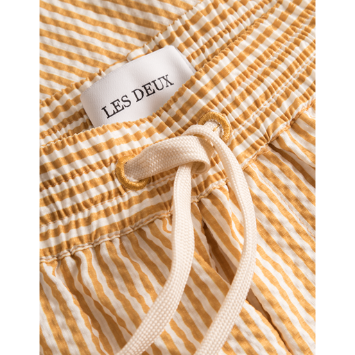 Les Deux Stan Stripe Seersucker Badebukser, Mustard Yellow/Light Ivory, XL