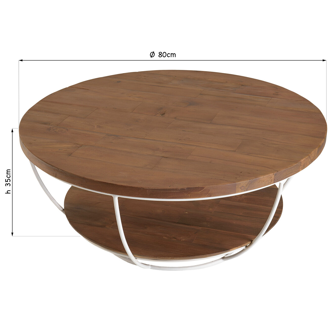 Macabane Table basse Sixtine bois naturel  - D.80xH.35 cm