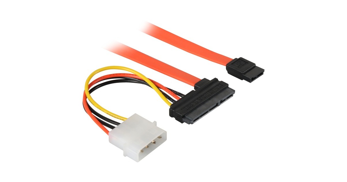 goobayS-ATA 2-in-1 Datakabel + Stroomadapter  (Oranje, 0,5 meter)