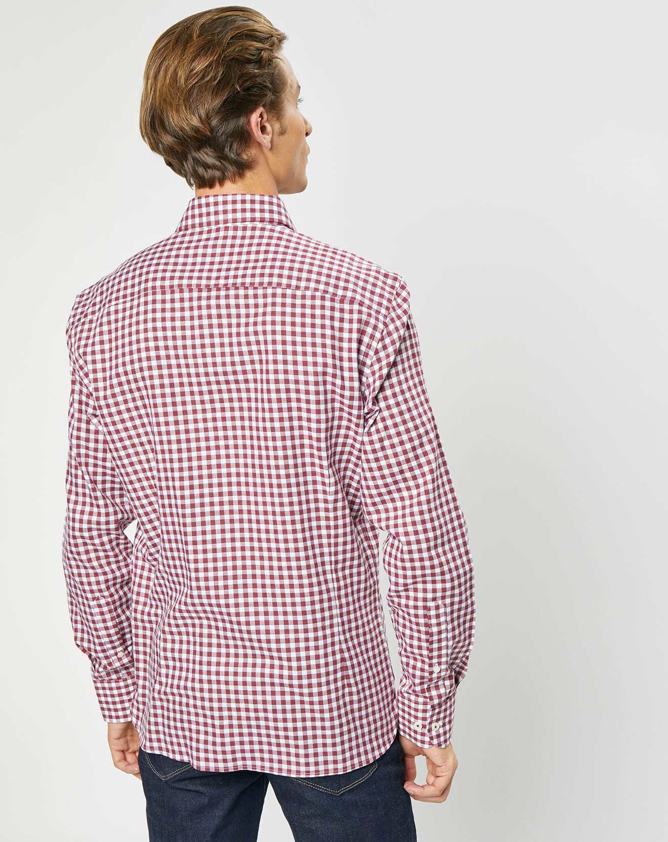 Hackett London Chemise Slim Fit à imprimé vichy rouge/blanc