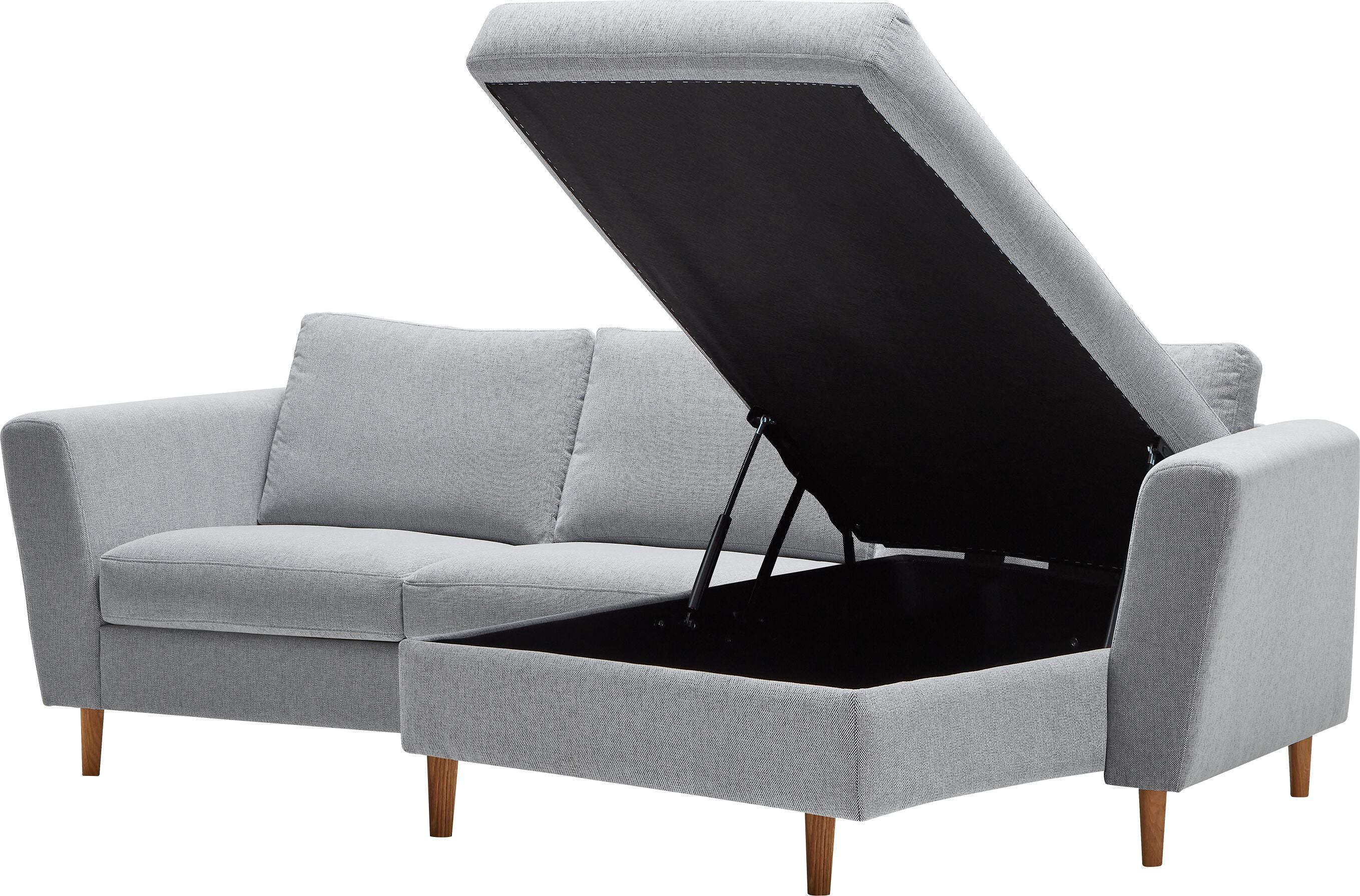 DIENER Ecksofa - Weiss / Schwarz / B: 235.0 cm x T: 156.0 cm x H: 81.0 cm