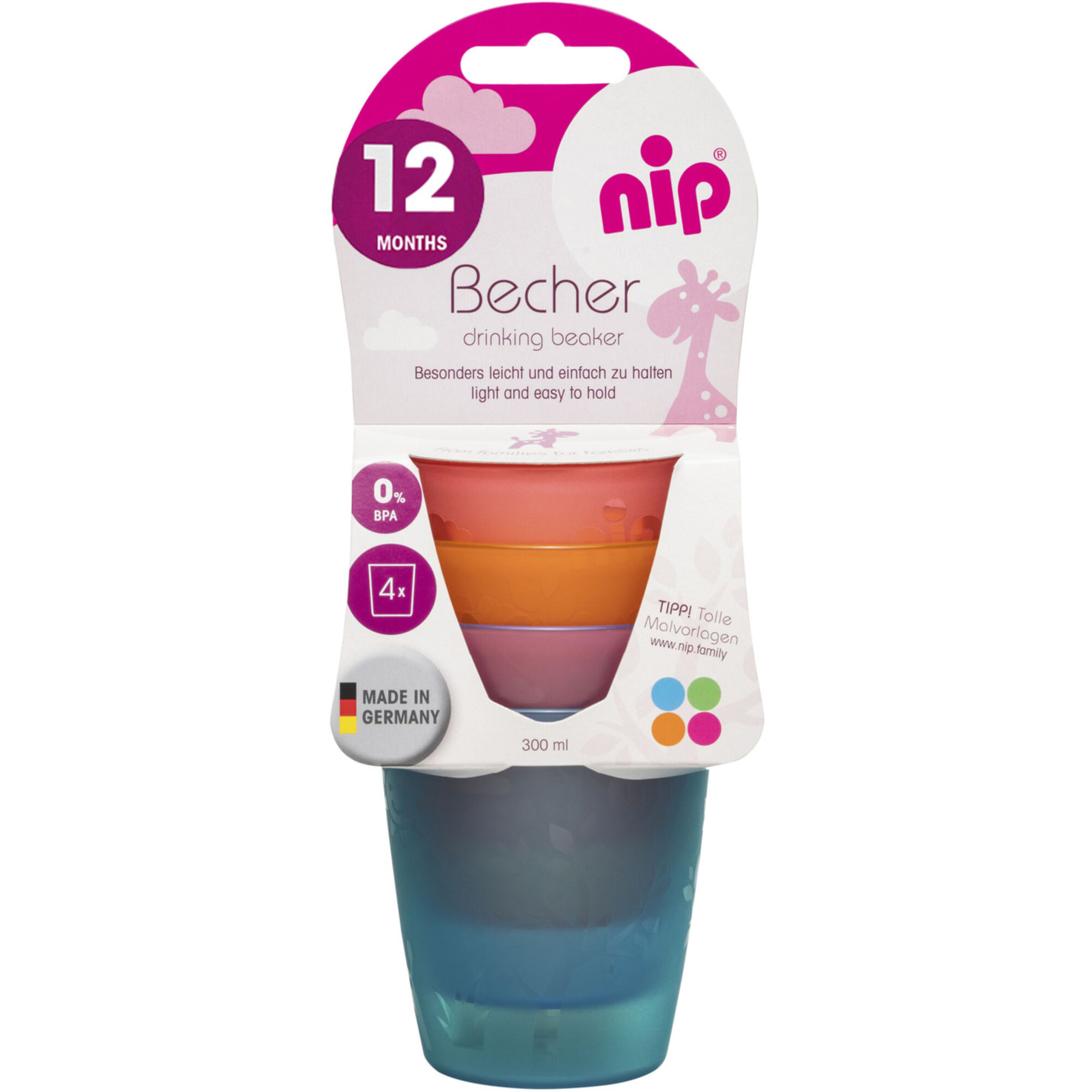 nip Trinkbecher 4 Stück 12+ Monate