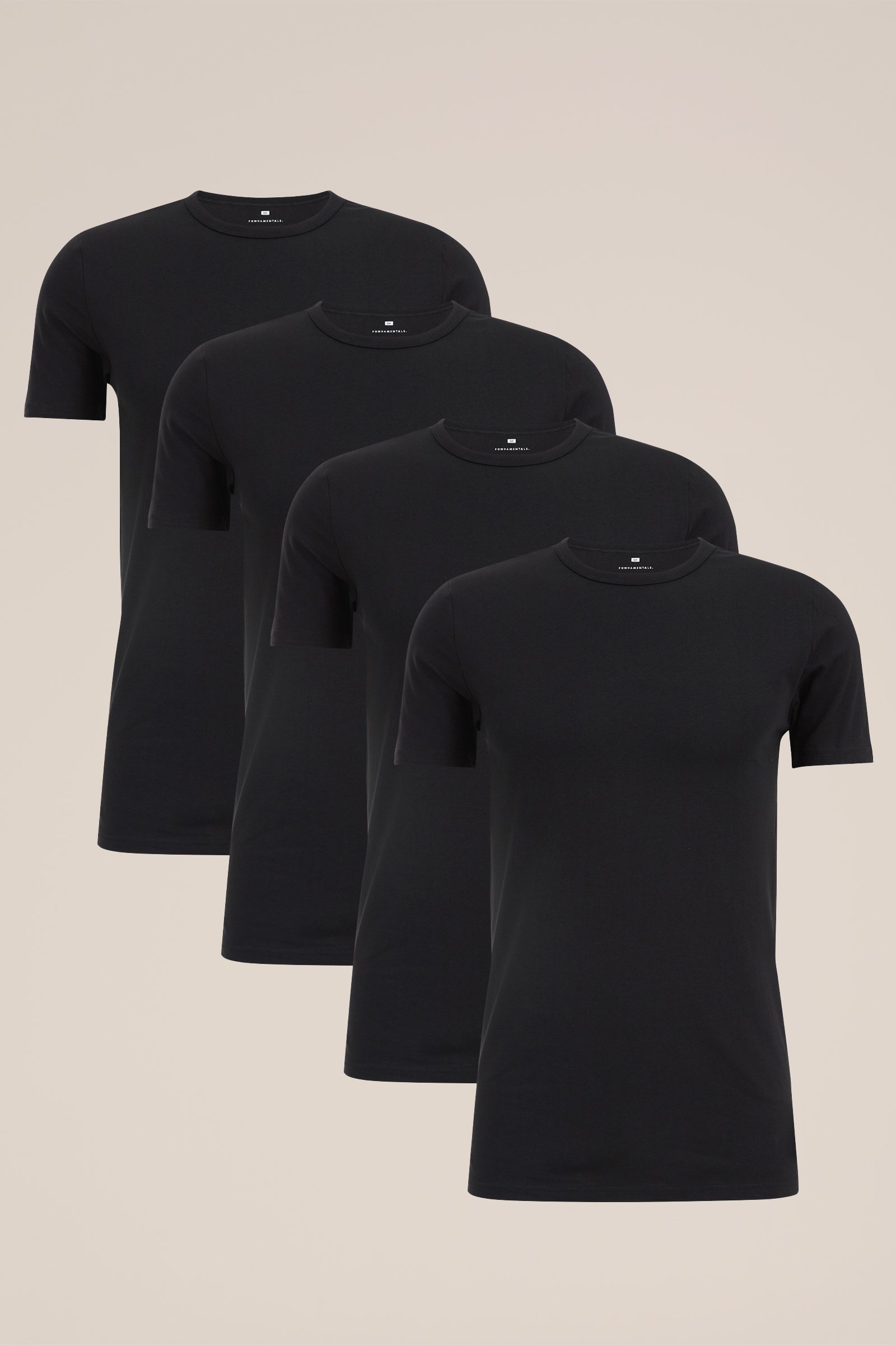 T-shirt, 4-pack WE Fashion Zwart