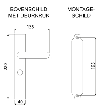 Gamma deurkruk set Berlijn recht schild vrij-bezet sluiting 63/8 mm zwart aluminium