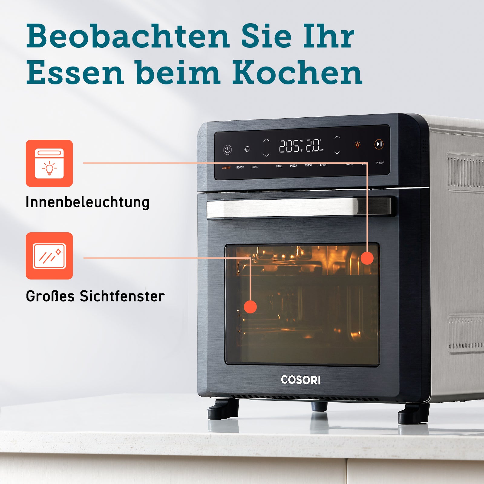 COSORI 12-Liter Heißluftfritteuse Backofen