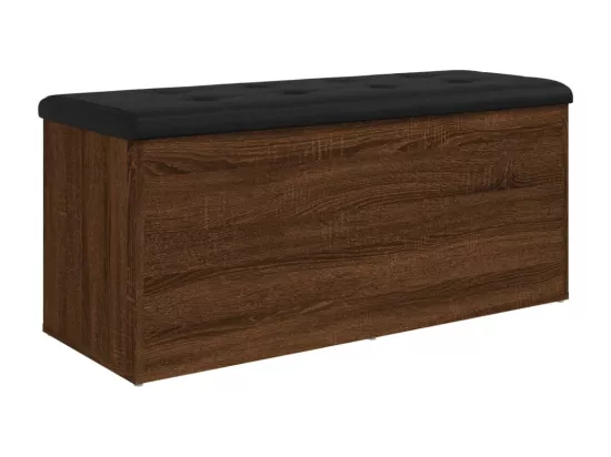 Banc de rangement chêne marron 102x42x45 cm bois d'ingénierie