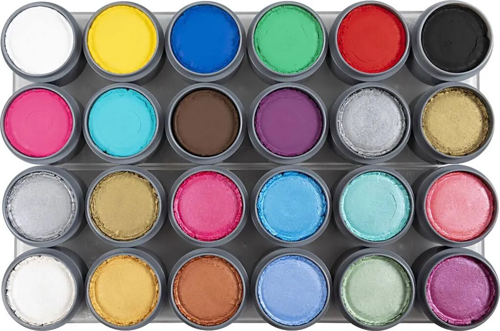 Grimas Ansigtsmaling - Sminke Palette Med 24 Farver - 24X15 ML