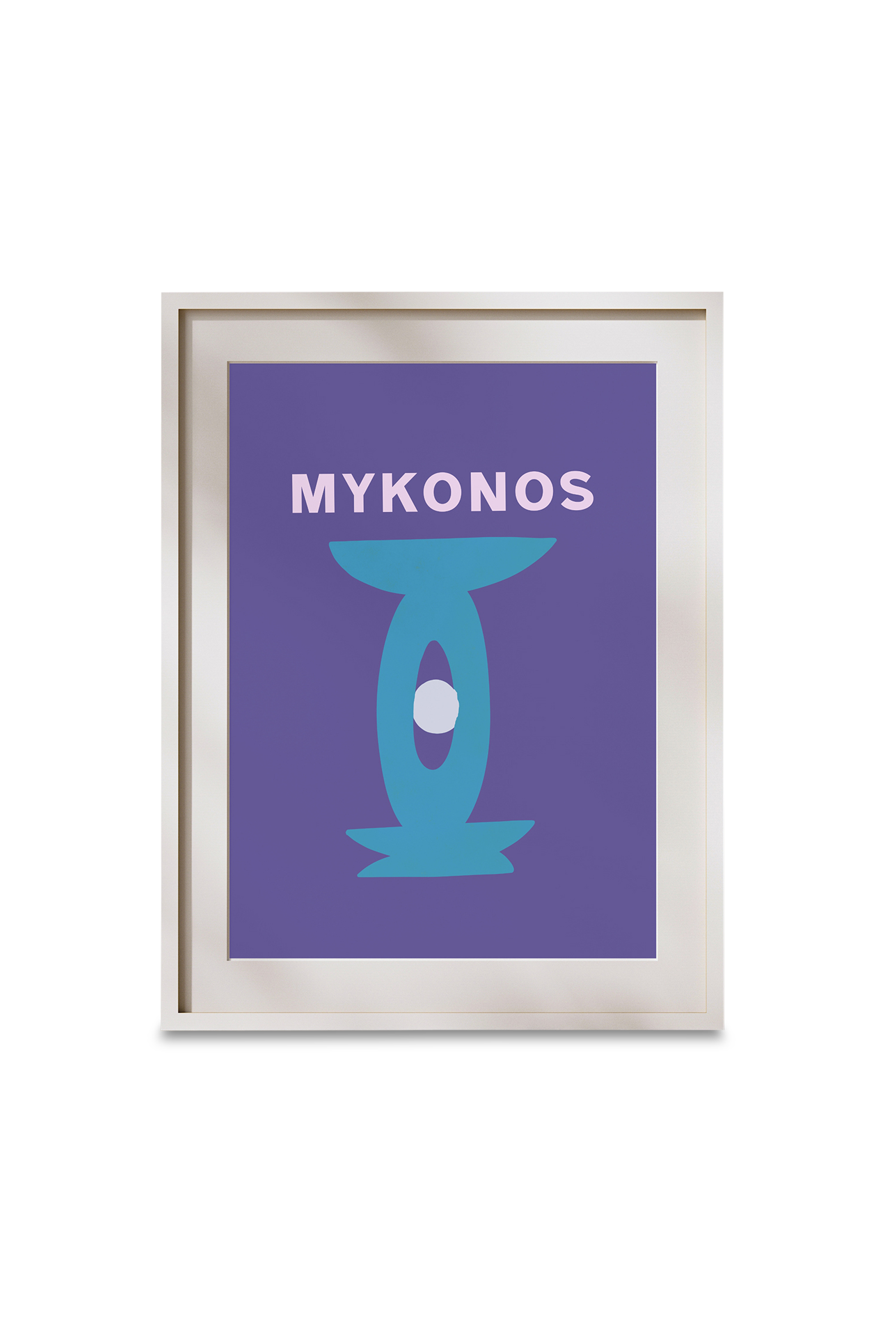 FLAMINGO CANDLES Affiche MYKONOS VACAY A4 WALL PRINT Noir