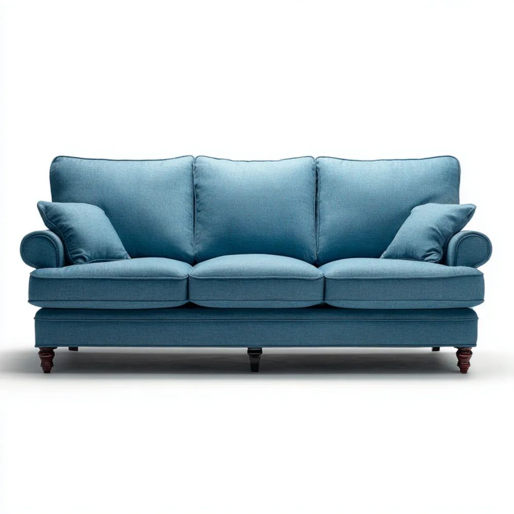 3-Sitzer-Sofa Stoff Blau 210x95x85 cm - Klassisches Design