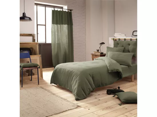 OUREA - Housse de Couette 140x200cm Gaze de Coton Romarin