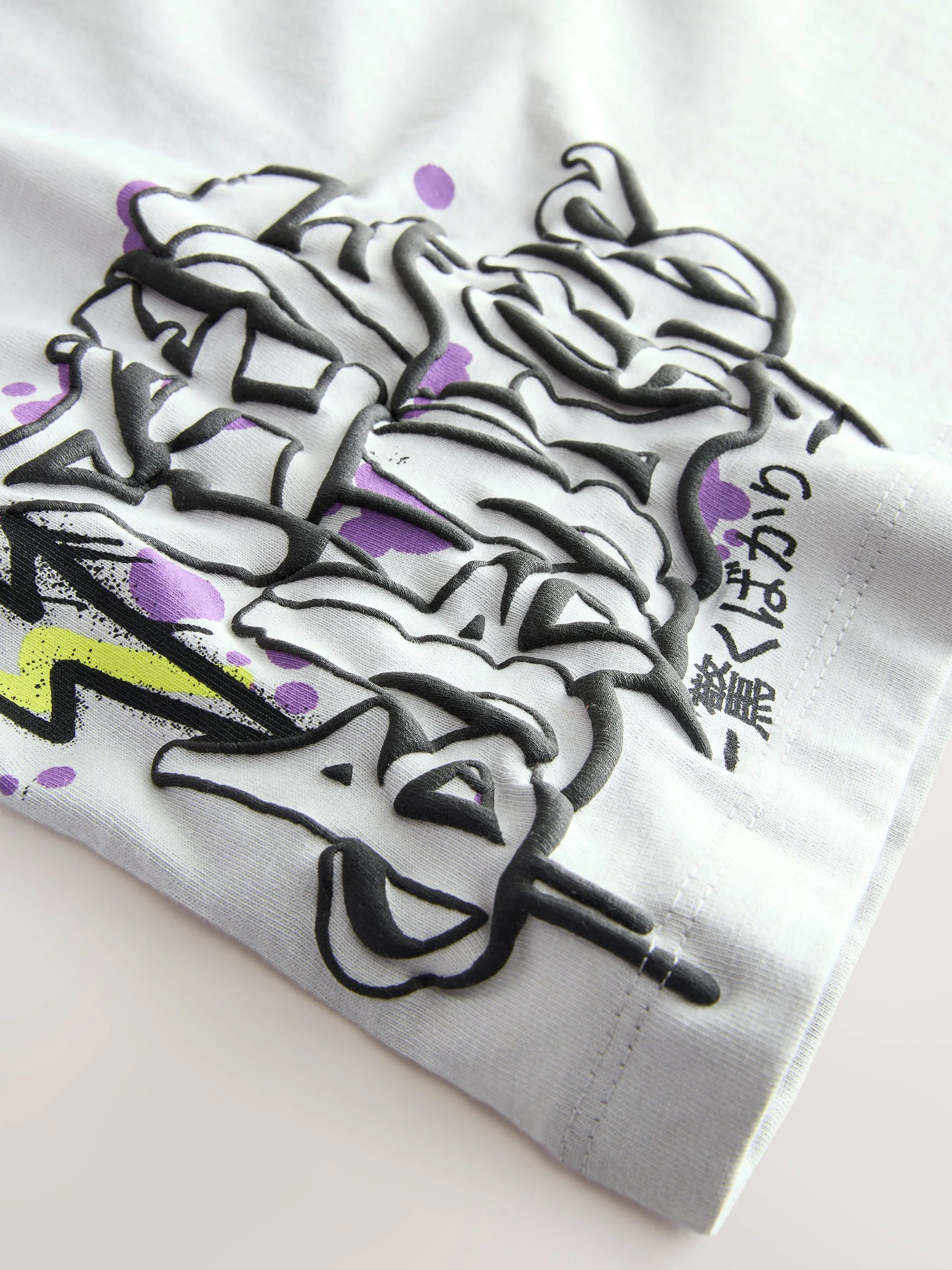 Zwart/wit/grijs - Verpakking van 3 relaxte T-shirts met grafische print en korte mouwen (3-16jr)