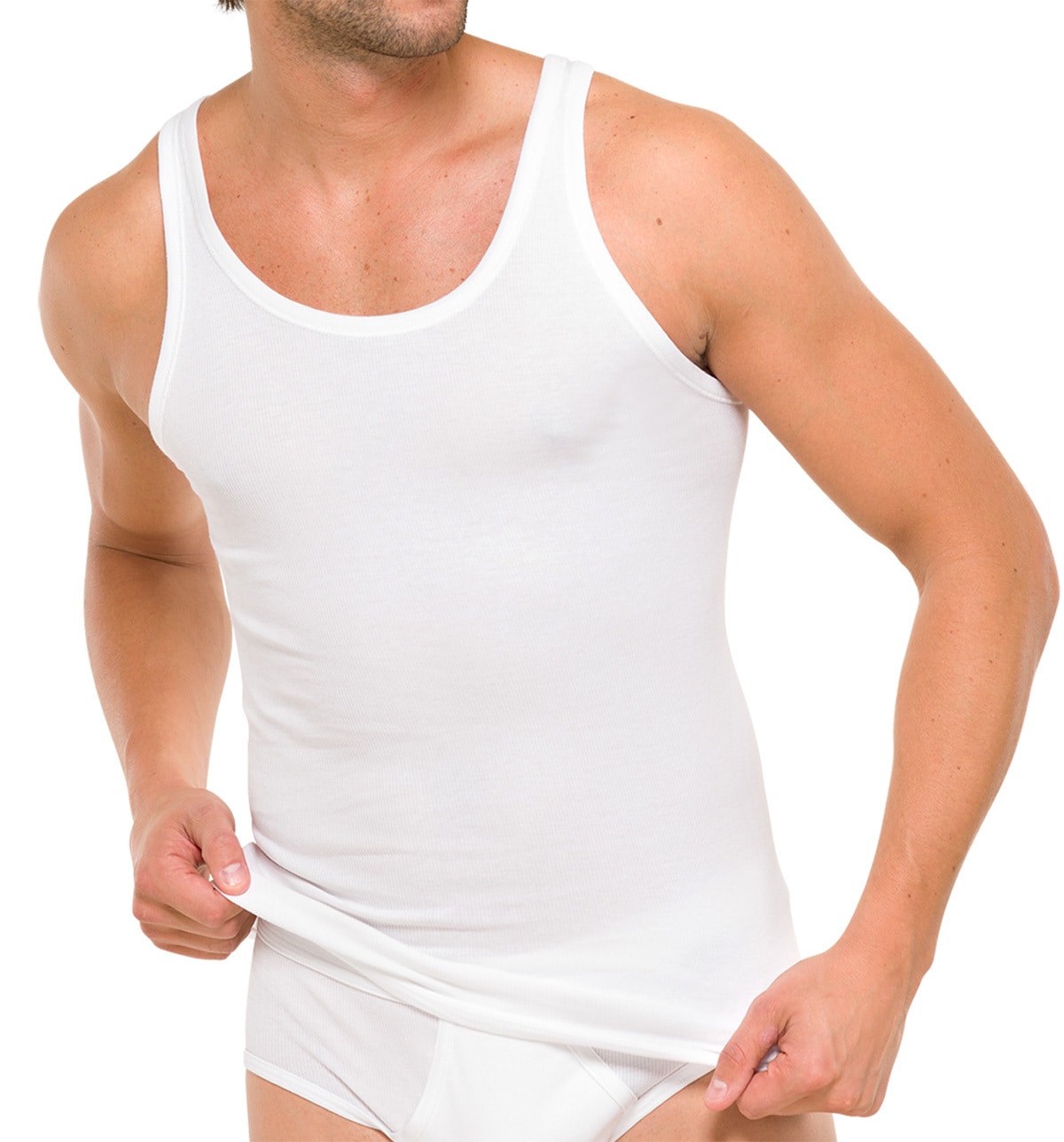 Herren Unterhemd Weiß