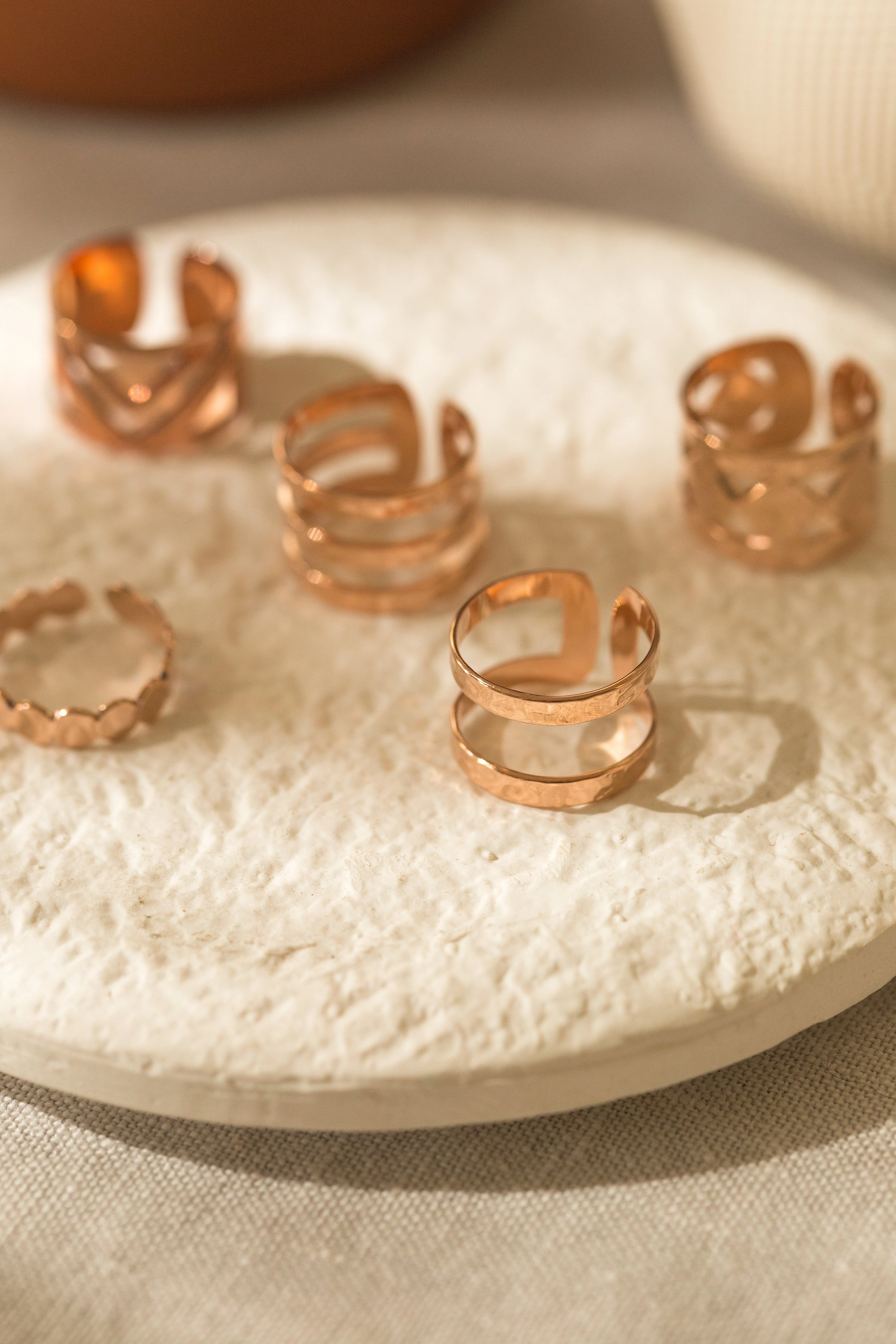NOAH - Bague martelée argent | Rose