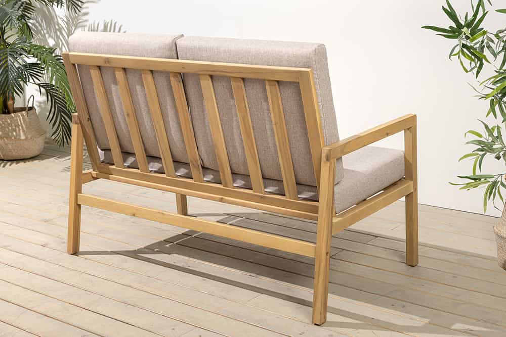 Outdoor Garten-Sitzgruppe BALI 110cm natur beige Akazie Massivholz wetterfest