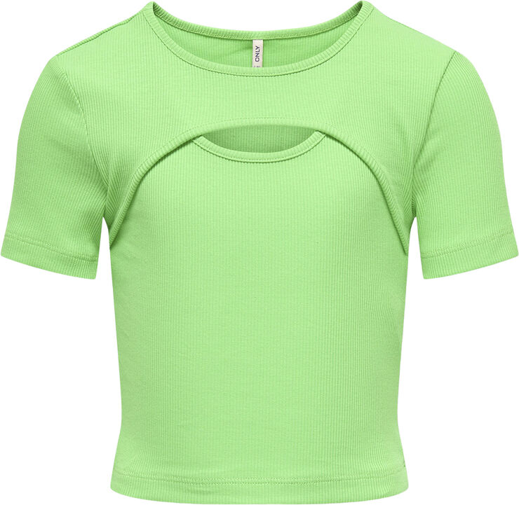 ONLY KOGNESSA S/S CUT OUT TOP BOX JRS Spring bouquet/front cut out