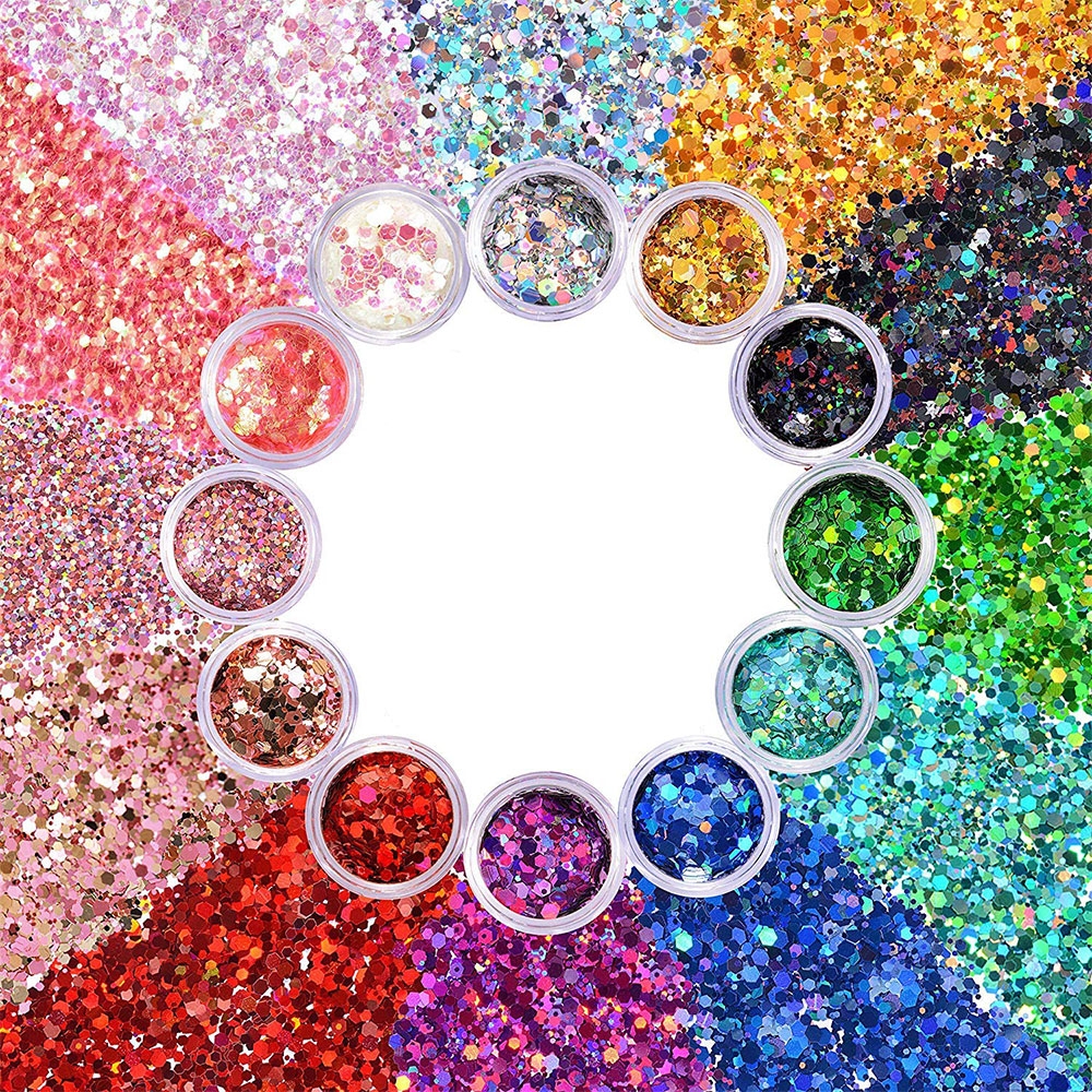 (24-tlg. Set) Nail Art Gel Nägel UV Glitzer Pulver - Style 5