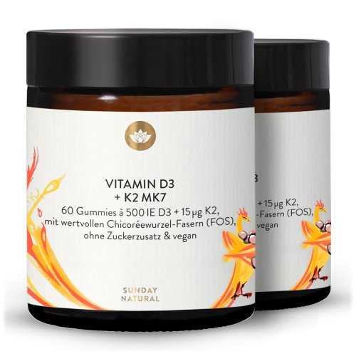 Sunday Natural Products  Vitamin D3+K2 MK7Kids Gummies