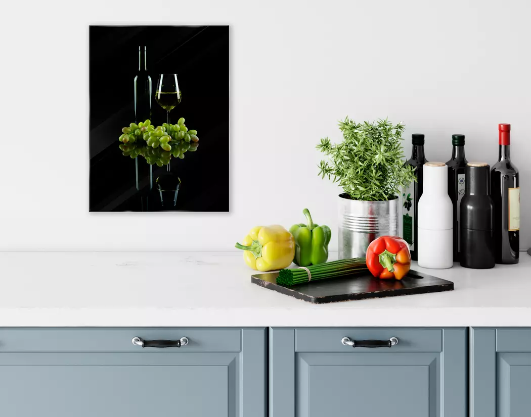 Glasbild 30 x 40 cm White Wine III