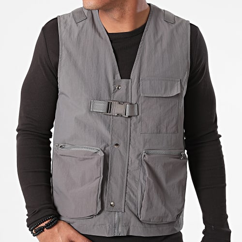 Veste Zippée Sans Manches 7050 Gris Anthracite