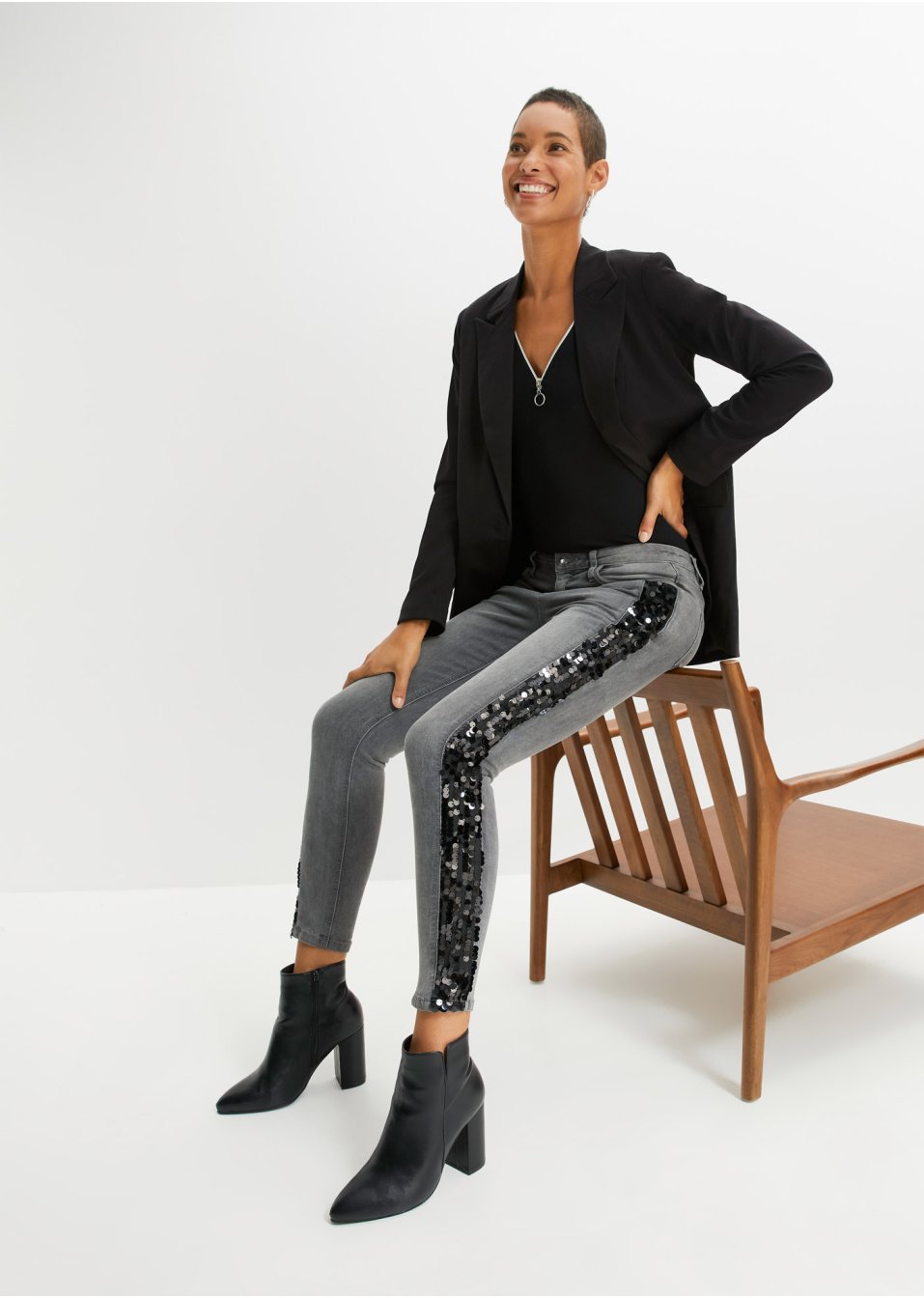 Jean skinny à paillettes