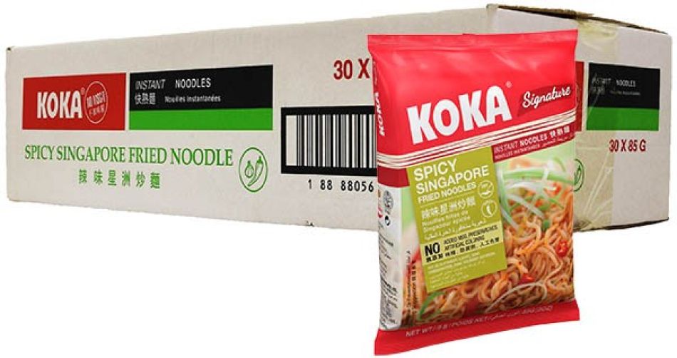 Koka Instant Spicy Fried Noodles No MSG 30x85g