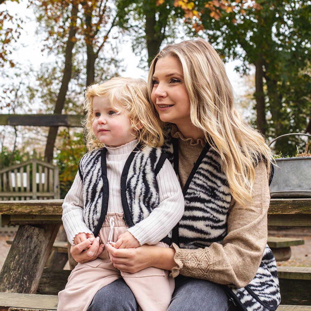 Moonrise kids wollen vest Zebra