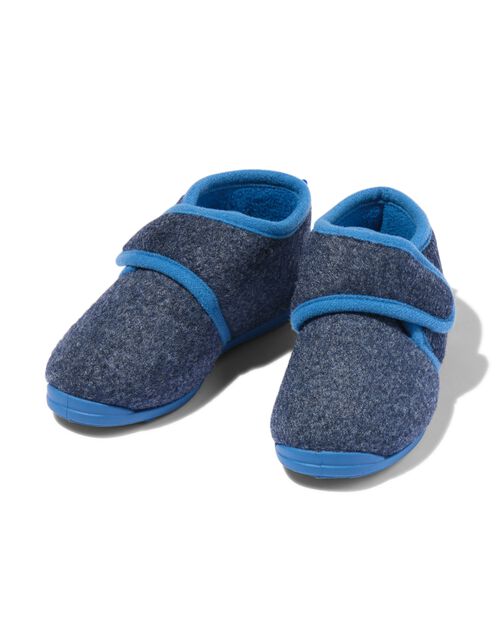 chaussons de crèche enfant en feutre bleu