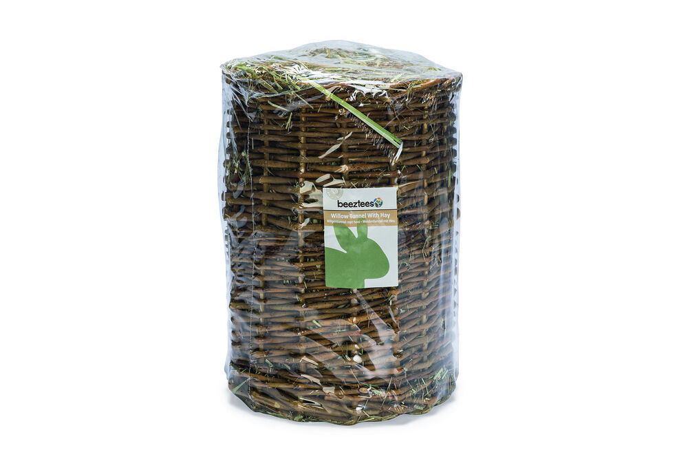 Beeztees Wilgentunnel met hooi L 30x25cm - Knaagdiersnack - L