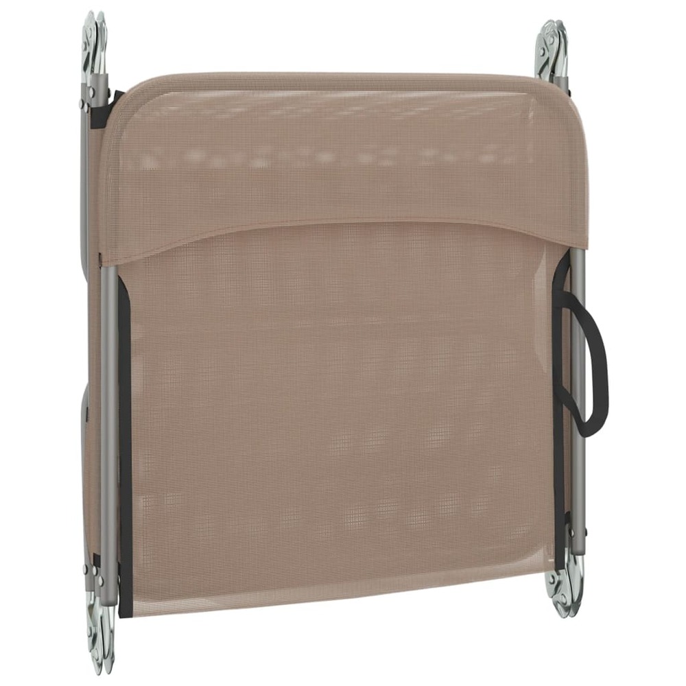 Chaises longues pliables 2 pcs taupe textilène et acier