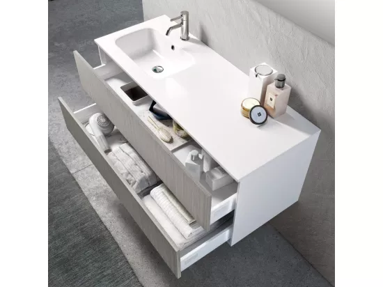 Ensemble de salle de bain vasque SX 4 pièces IGEA chêne cendré