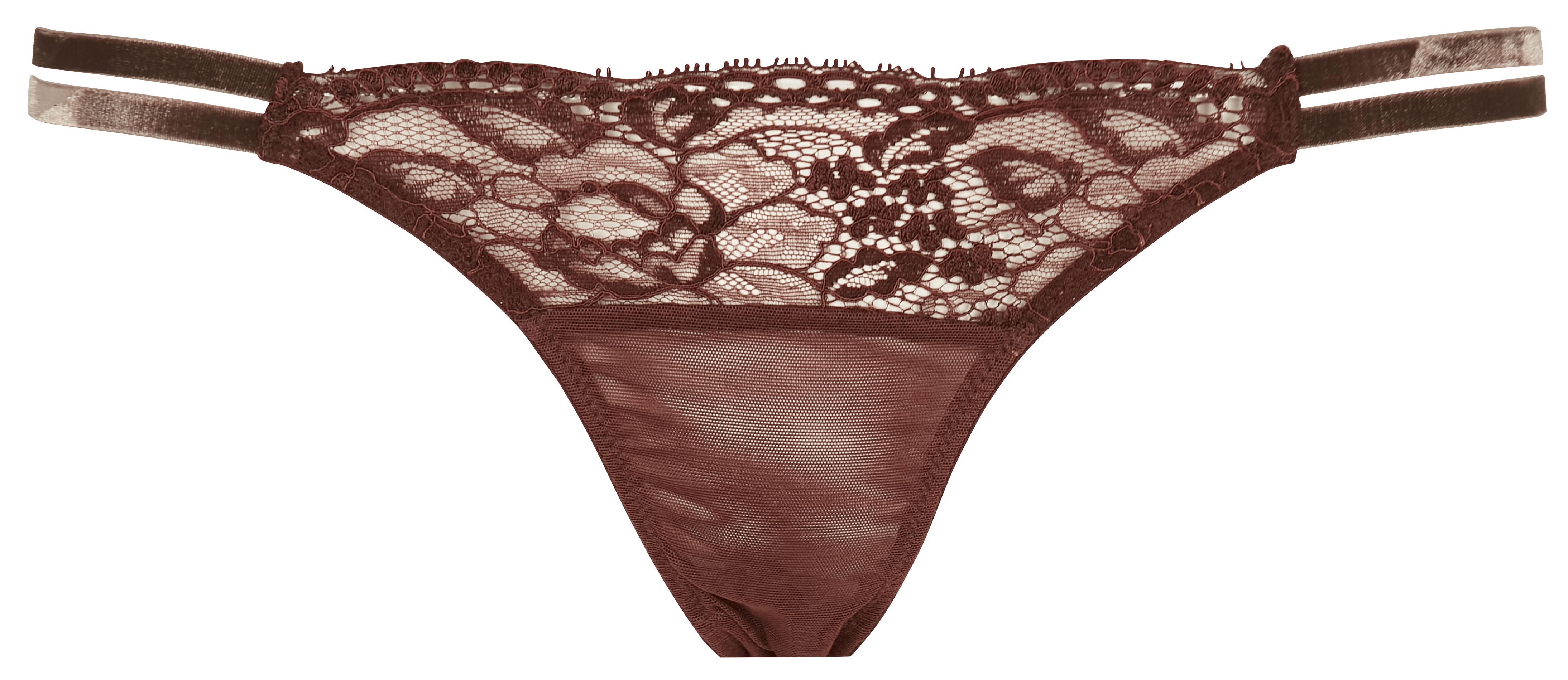 HEART OF GOLD - Tanga en dentelle | Marron