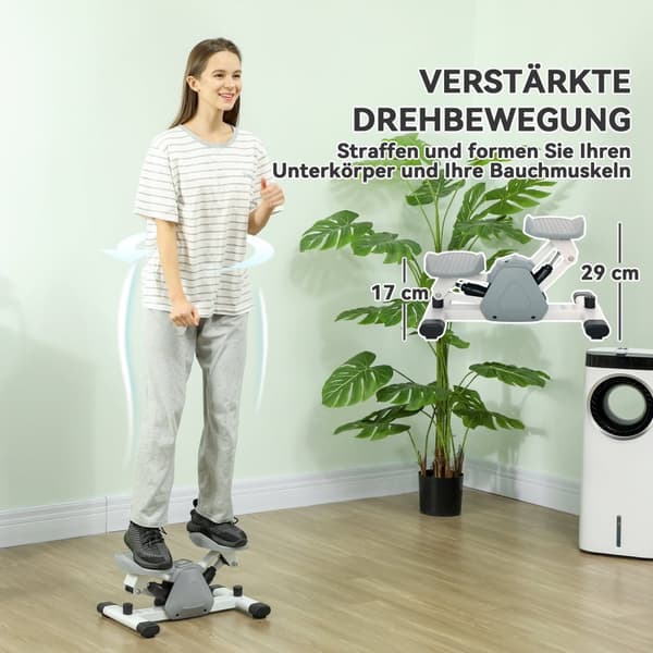 Mini stepper for hjemmet med LCD-skjerm, opp-ned stepper med sklisikre pedaler, stepper hjemmetrener opptil 100 kg, for beintrening, hjemmekontor tren