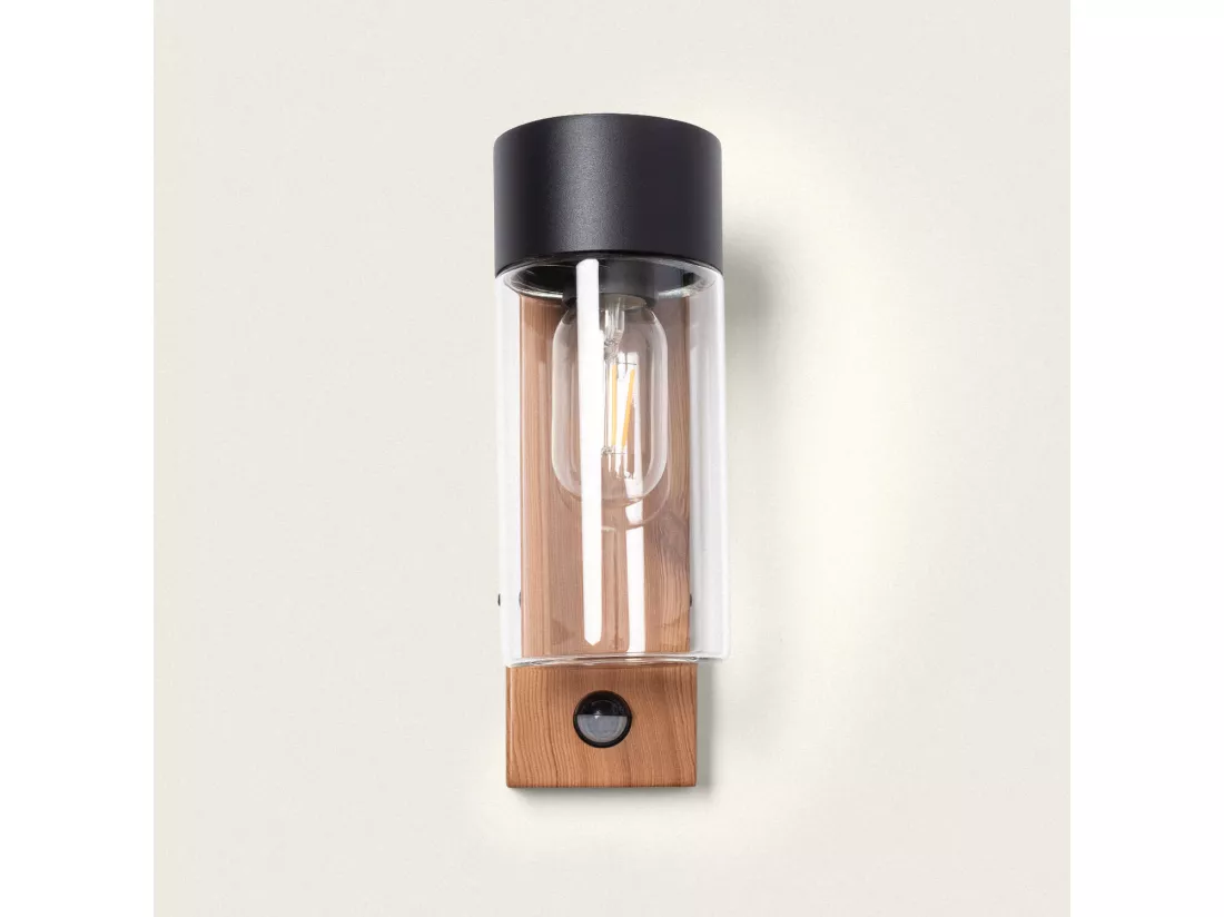 Applique Murale Extérieure Acier Inoxydable et Verre avec Détecteur de Mouvement Isoba Noir