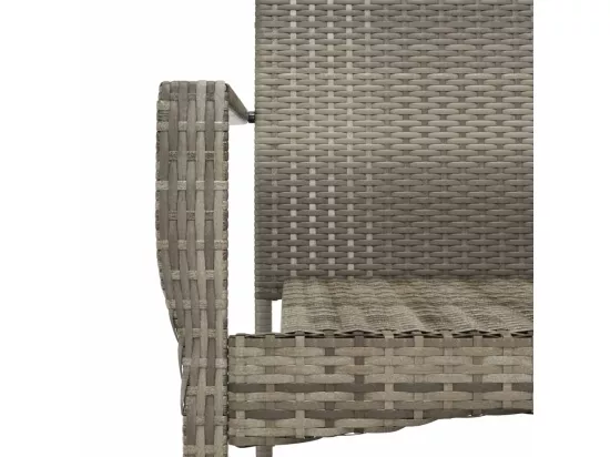 Ensemble à manger de jardin 9pcs et coussins noir et gris