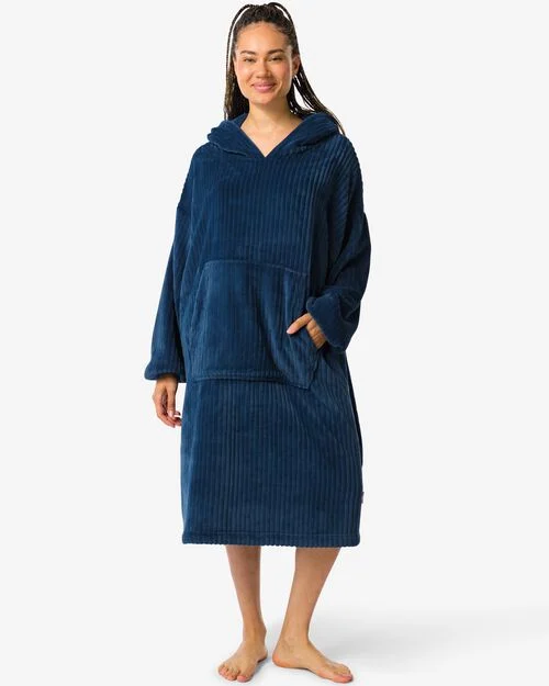 sweat à capuche snugglecôtelé bleu