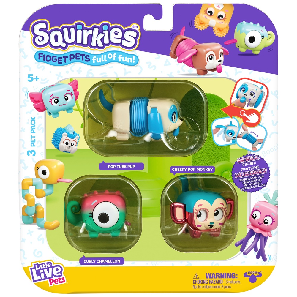 Little Live Pets - Squirkies: Metallic Cheeky Pop Monkey 3er-Pack Sortiment