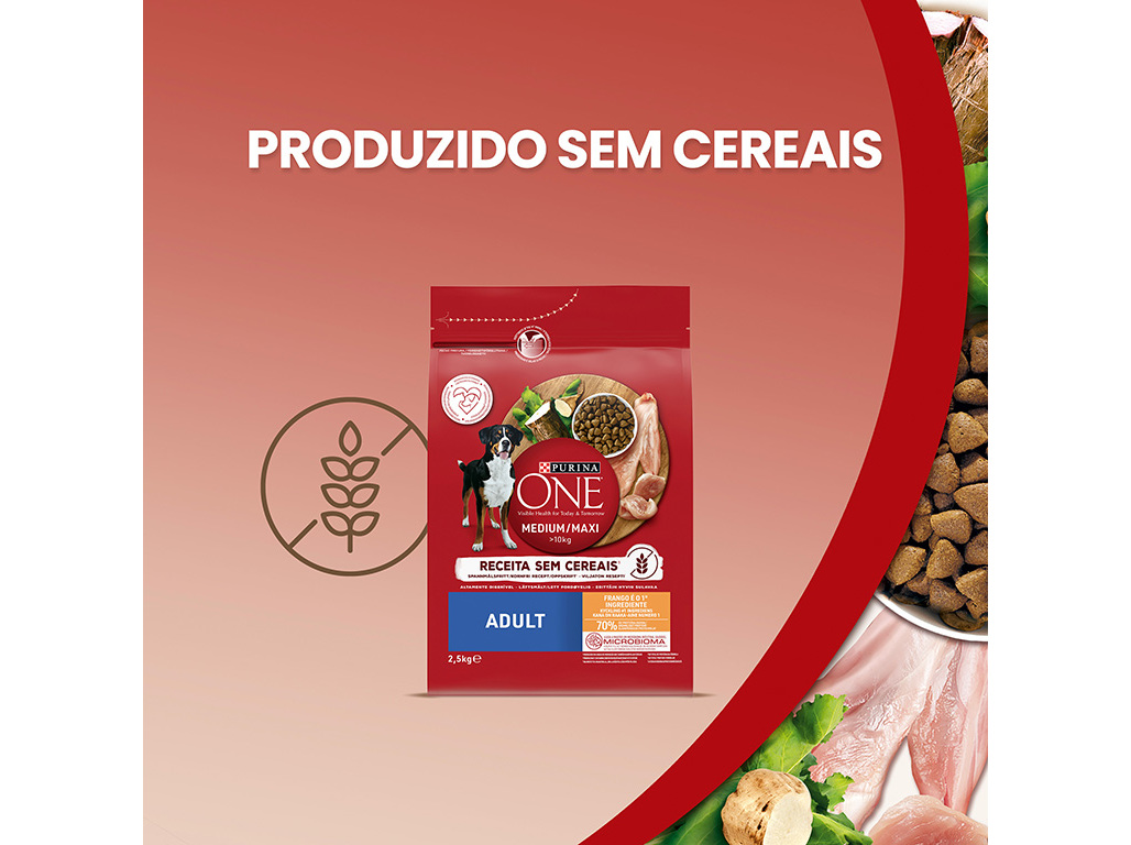 RAÇÃO PARA CÃO PURINA ONE SEM CEREAIS FRANGO 7KG