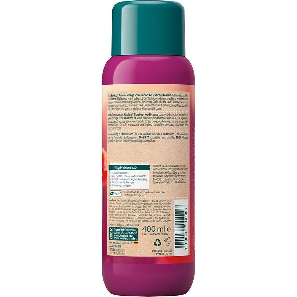 Kneipp® Aroma-Pflegeschaumbad Glückliche Auszeit Roter Mohn Hanf