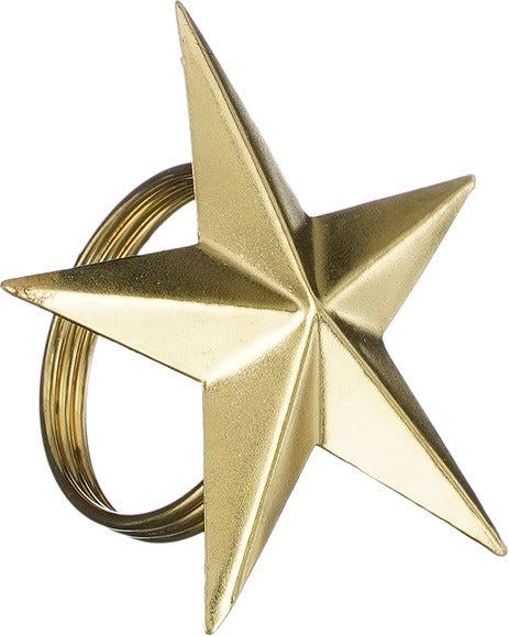 House of Seasons servetring Ster goud 7 x 7 x 4,5 cm