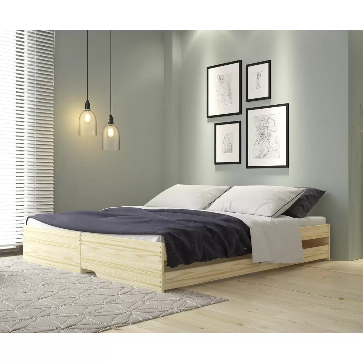 Funktionsbett Lotar 90x200 Natur