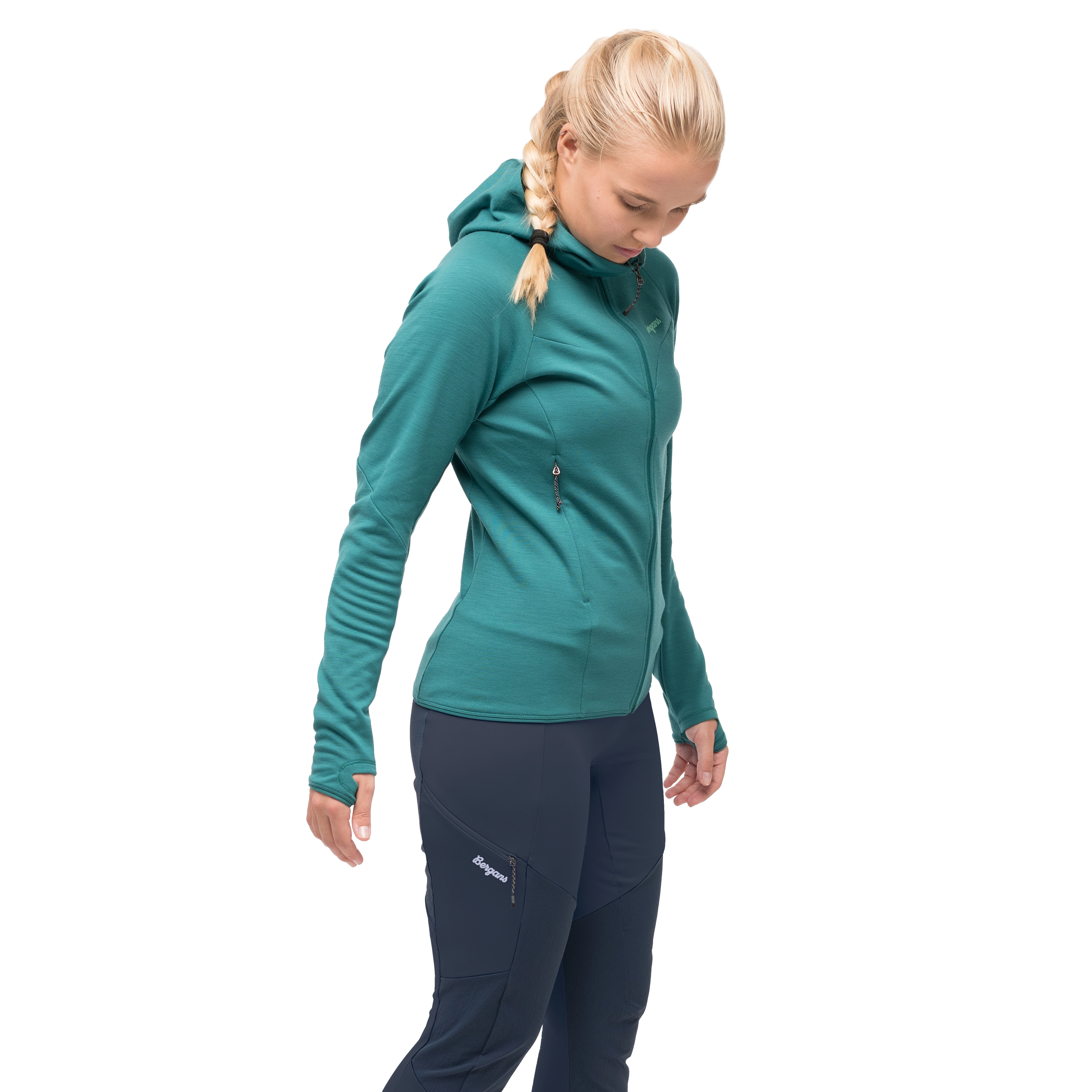 Tind Merino Hood Jacket Women Malachite Green