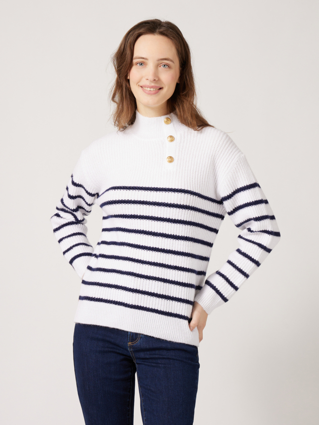 Pull marinière avec détails boutons