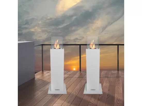 Cheminée Bioéthanol de Jardin Biocamino pour Extérieur Capri 70 Blanc