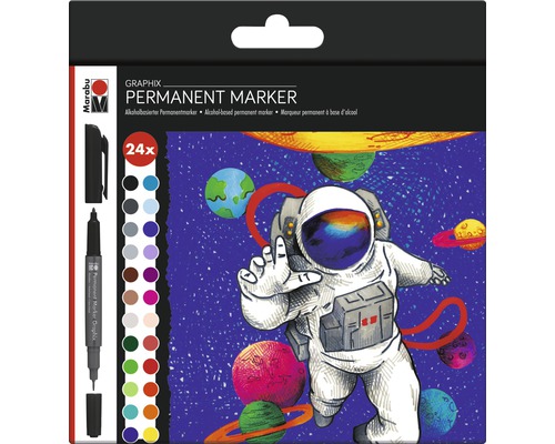 Marabu Permanent Marker Graphix 24-delig assortiment HERO OF GALAXY